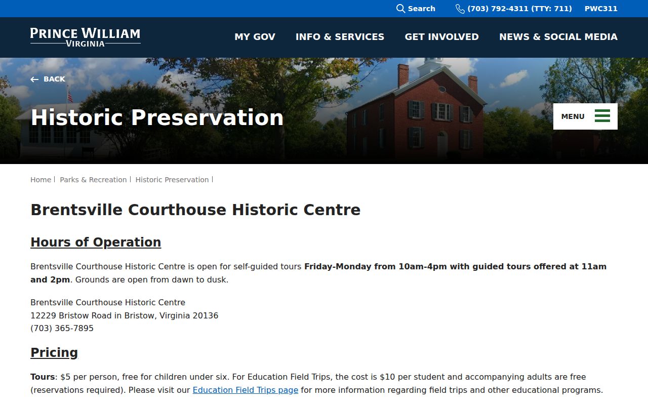 Leesylvania city directory historical research at Brentsville records site