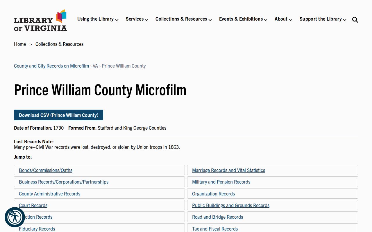 Leesylvania city directory research with Library of Virginia Prince William holdings