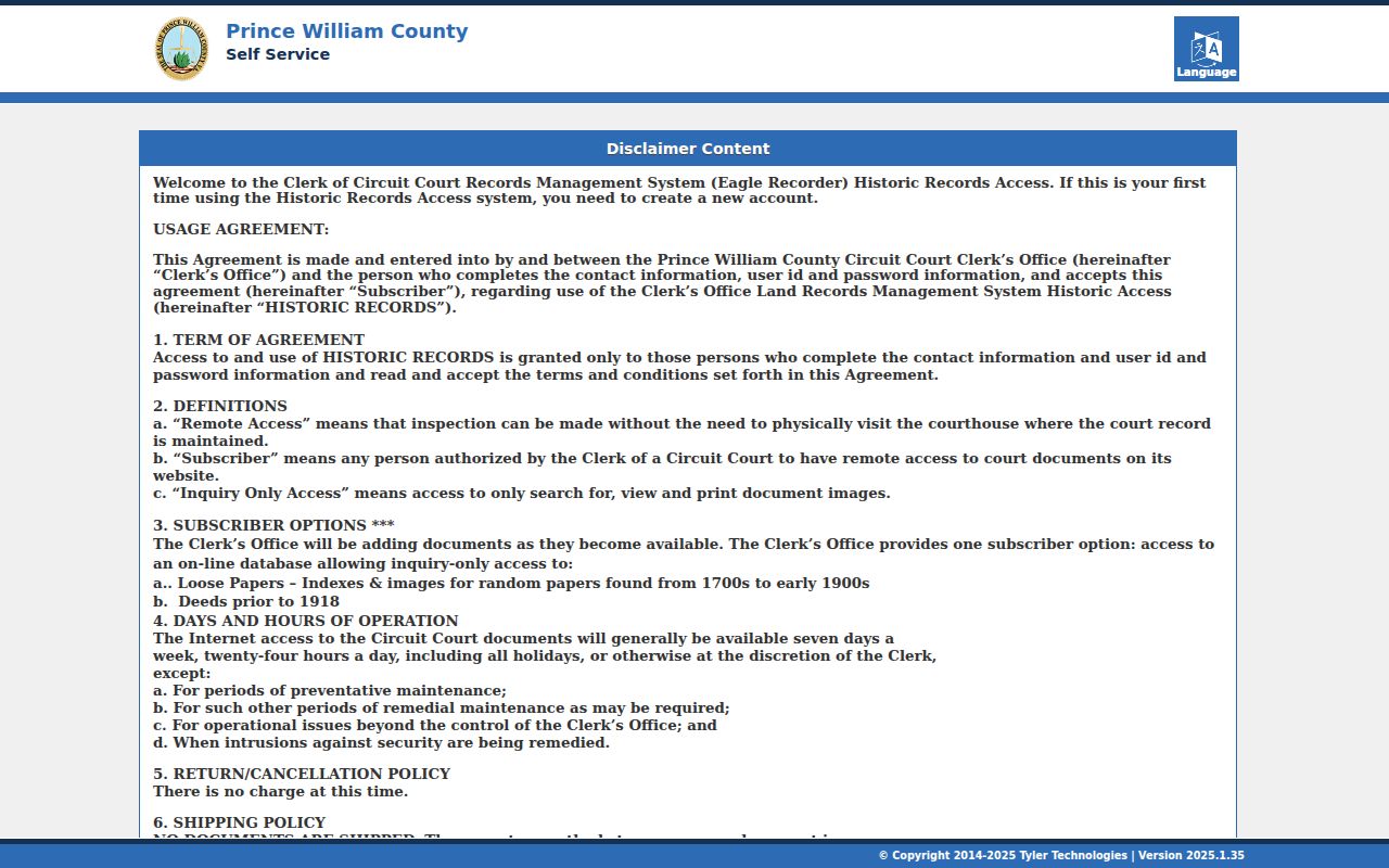 Leesylvania previous residents Eagle Recorder land-record access agreement